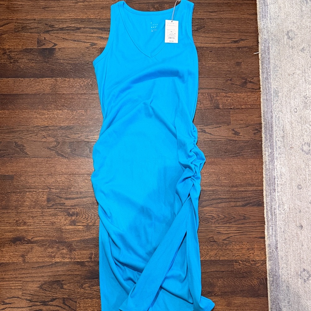 a new day Vibrant Blue Midi Dress